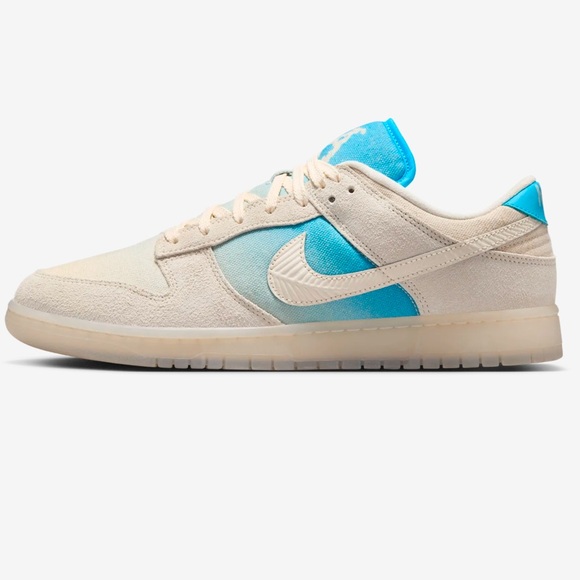 New Nike Dunk Low Retro SE Sail/Pale Ivory-Baltic Blue - Picture 4 of 8